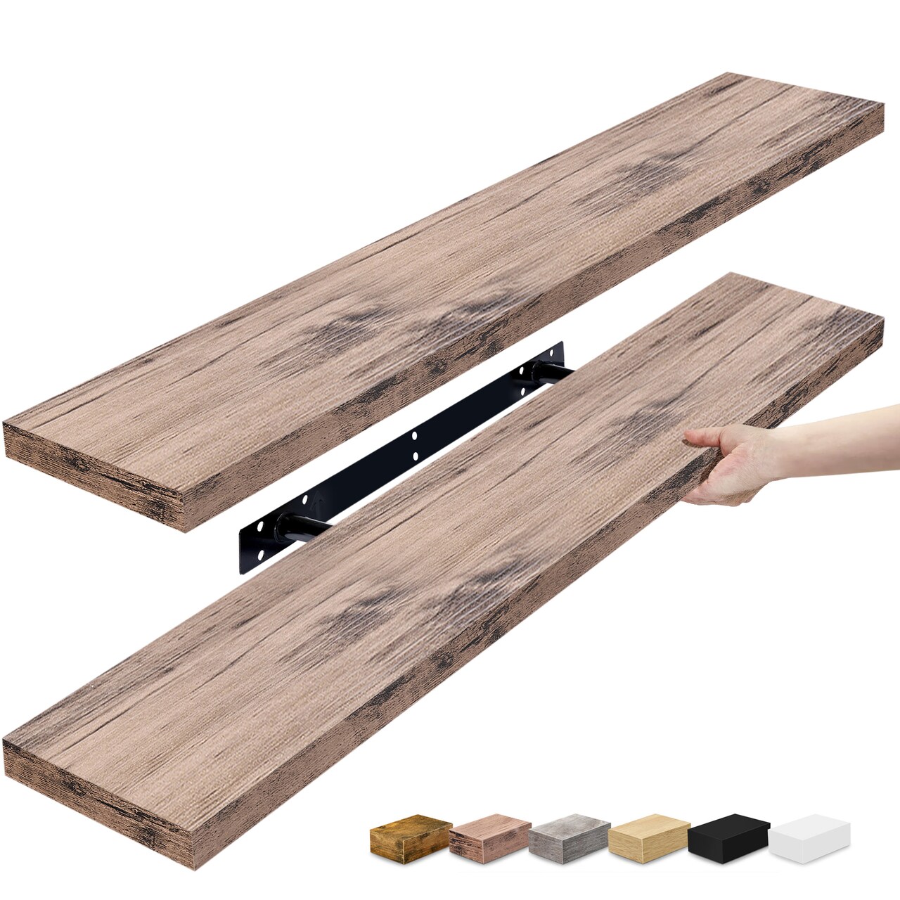 Sorbus Floating Shelves for Wall - 2 Long Floating Shelves for Bedroom, Kitchen, Living Room, Bathroom Shelves, Home Decor, Farmhouse - 35 x 9 Inch Wall Mounted Floating Shelves for Wall
